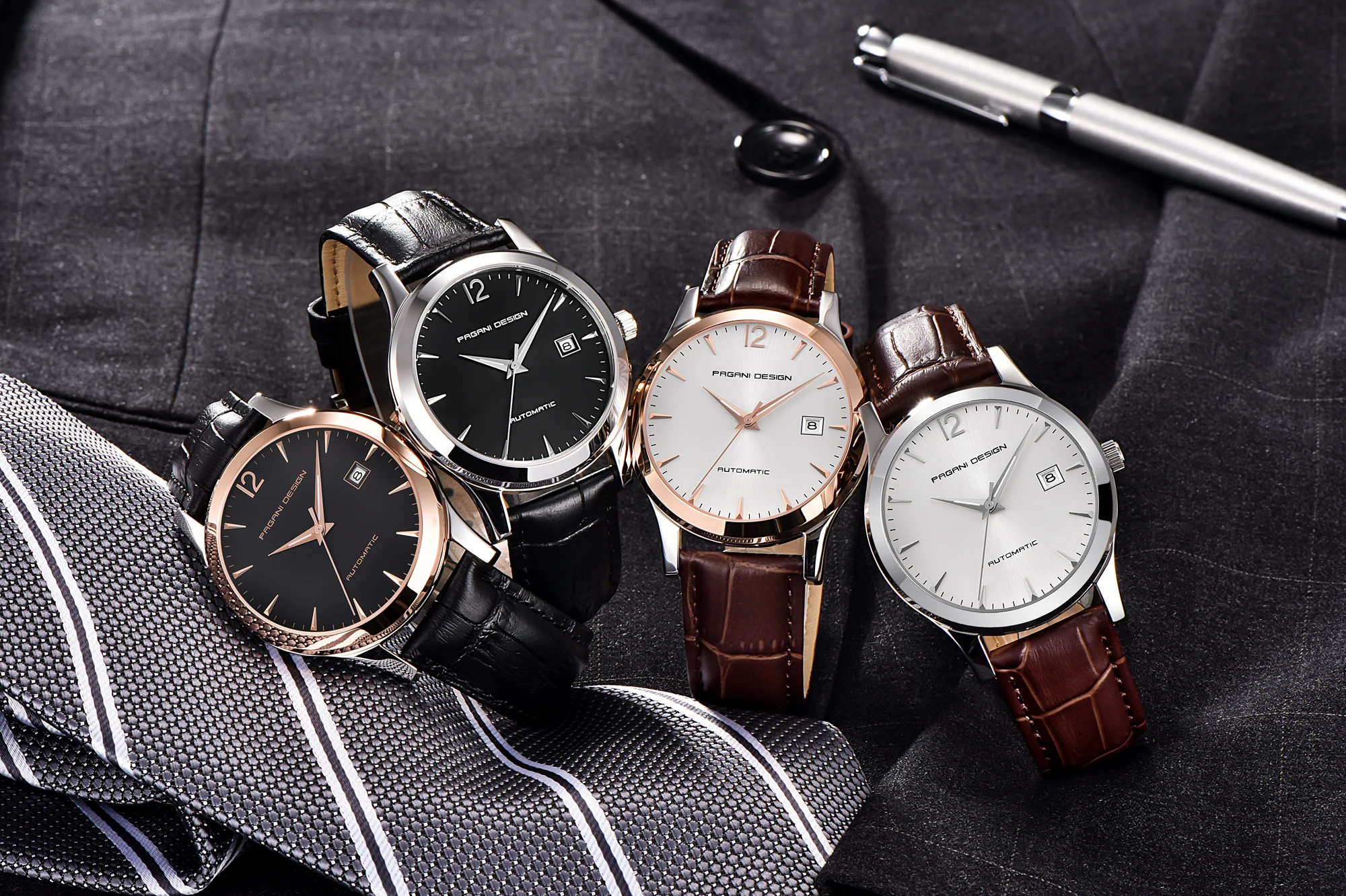 Custom logo horloge mans watch mechanical calendario fashion high-end 40mm big dial time watches men for luxury watches men