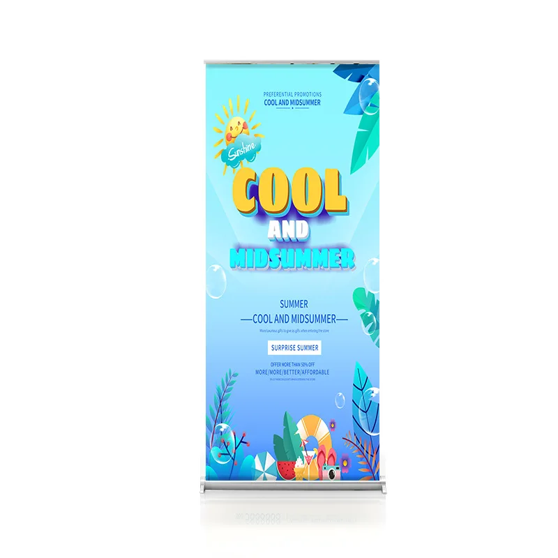 Wholesale Portable Foldable Display Stand Thickened Aluminum Alloy Roll Banner Poster for Advertising for Trade Shows Promotions