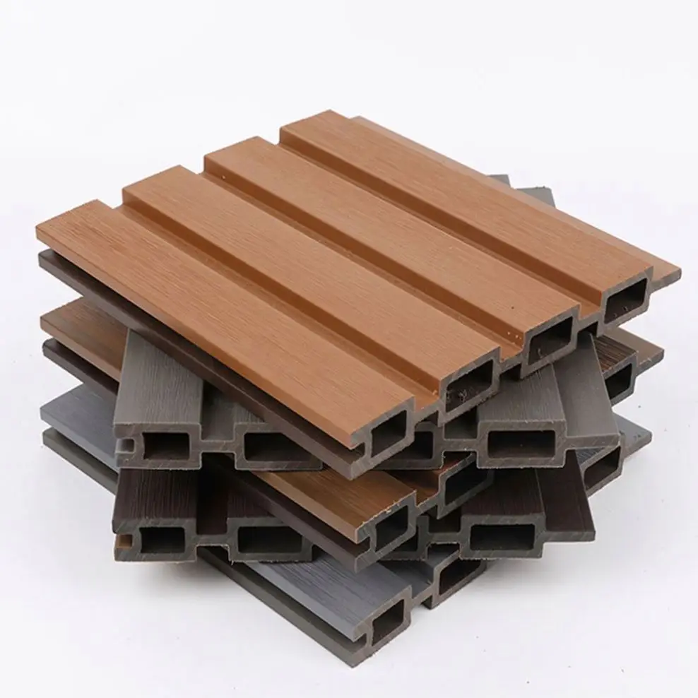 Plastic Composite Garden Cladding Exterior Waterproof Outdoor Fluted Wpc Wall Panel