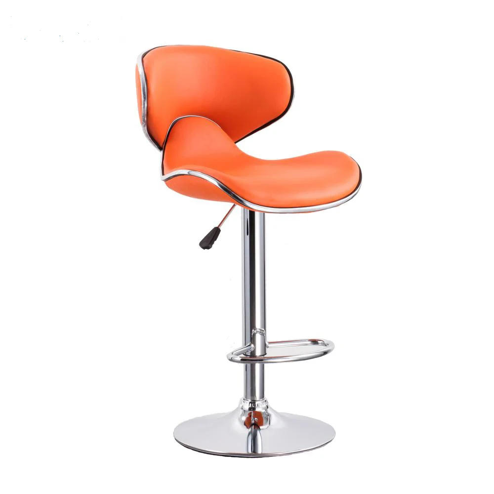 Reasonable price high quality black vintage adjustable commercial bar stool with soft cushion leather seat with high top back