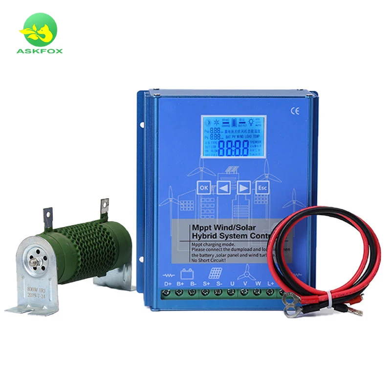 12V 24V 48V Wind Turbine MPPT Solar Wind Battery Charging Power System Wind Solar Hybrid Controller 100w 200w 300w 500w
