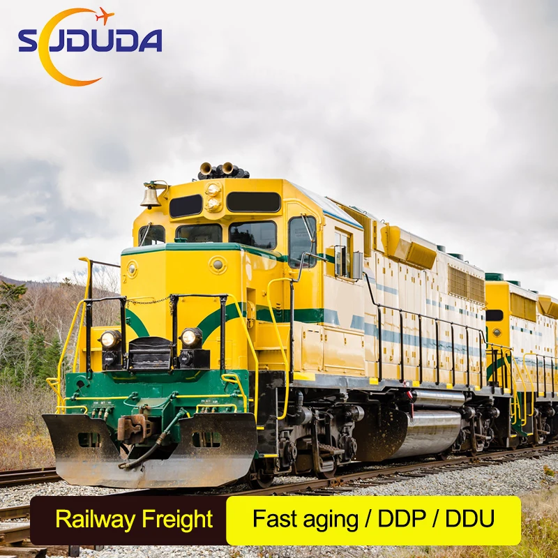 Fast amazon ddp door to door train transport railway freight forwarder shipping to Europe france Portugal Ukraine poland