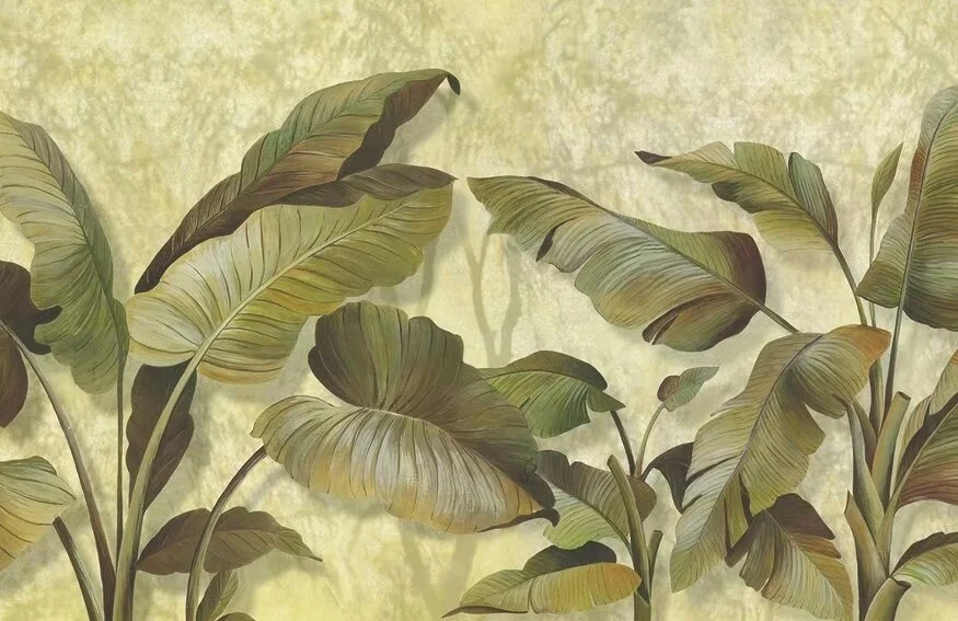The most fashionable and trendy new high-end customized green leaf plant wall decoration wallpaper wall mural