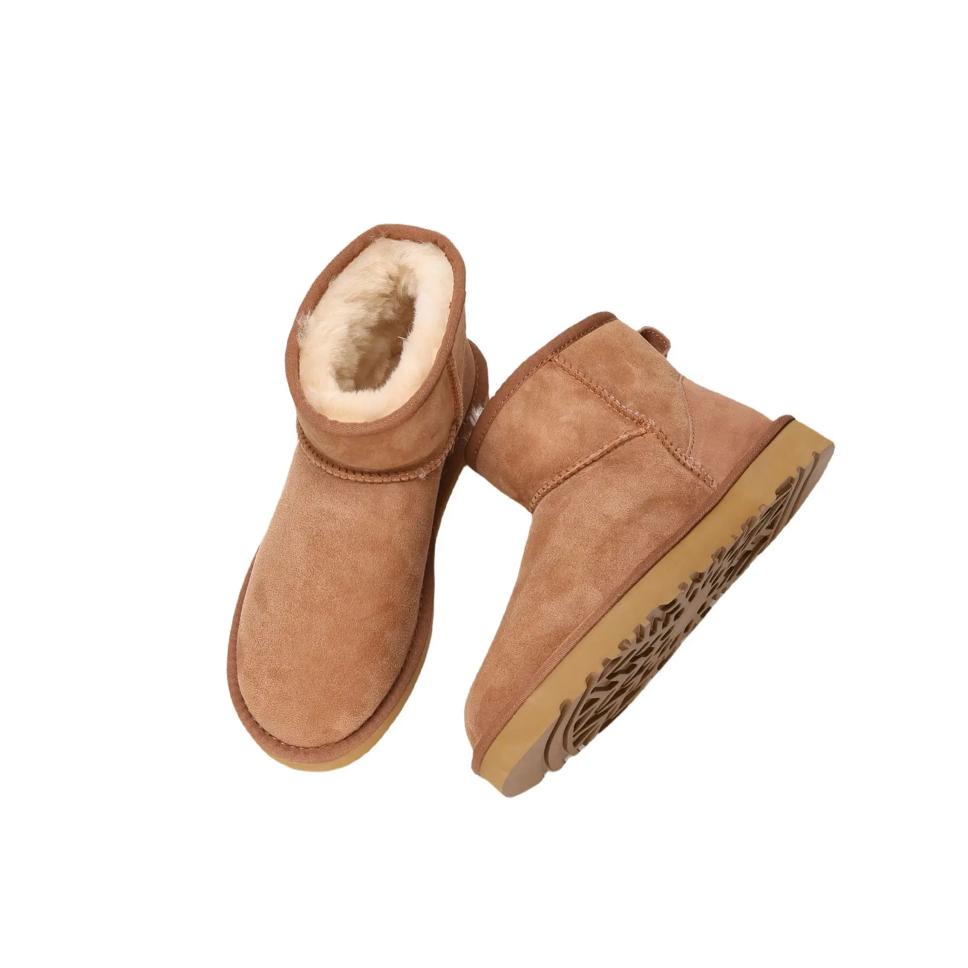 Platform Slippers Mini Boots for Women Fleece Lined Snow Boots Anti-Slip Snow Platform Slippers for Women Winter Outdoor