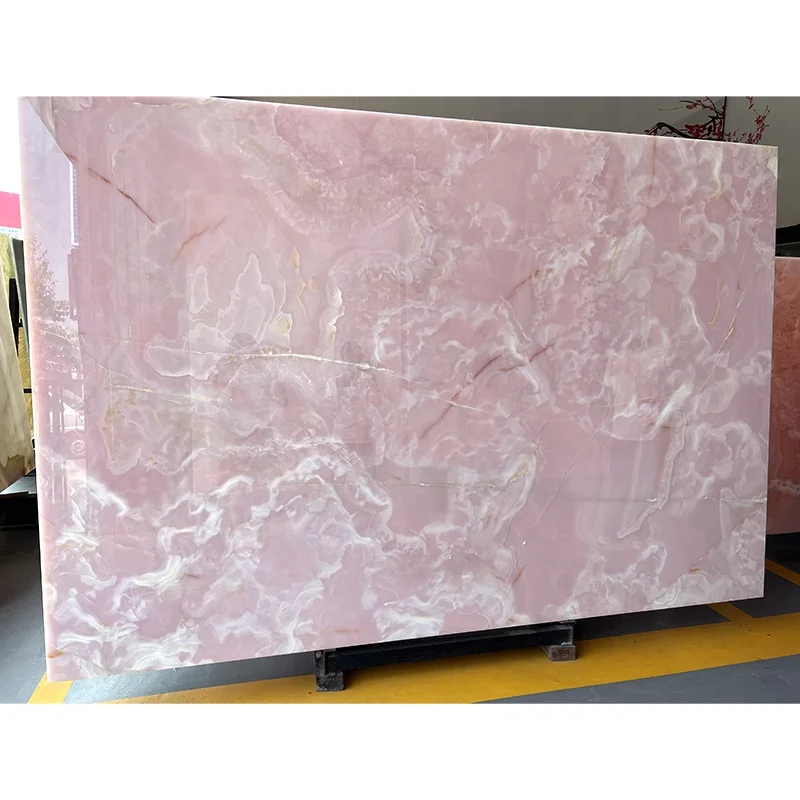 Book Match Translucent Onyx Wall Panel Cladding Decoration Orange Yellow Veins White Onyx Marble Slab