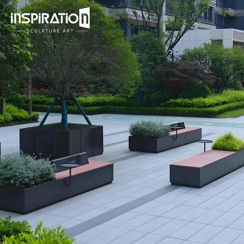 Fiberglass Public Area Benches Waiting Modern Outdoor Park Seating Benches