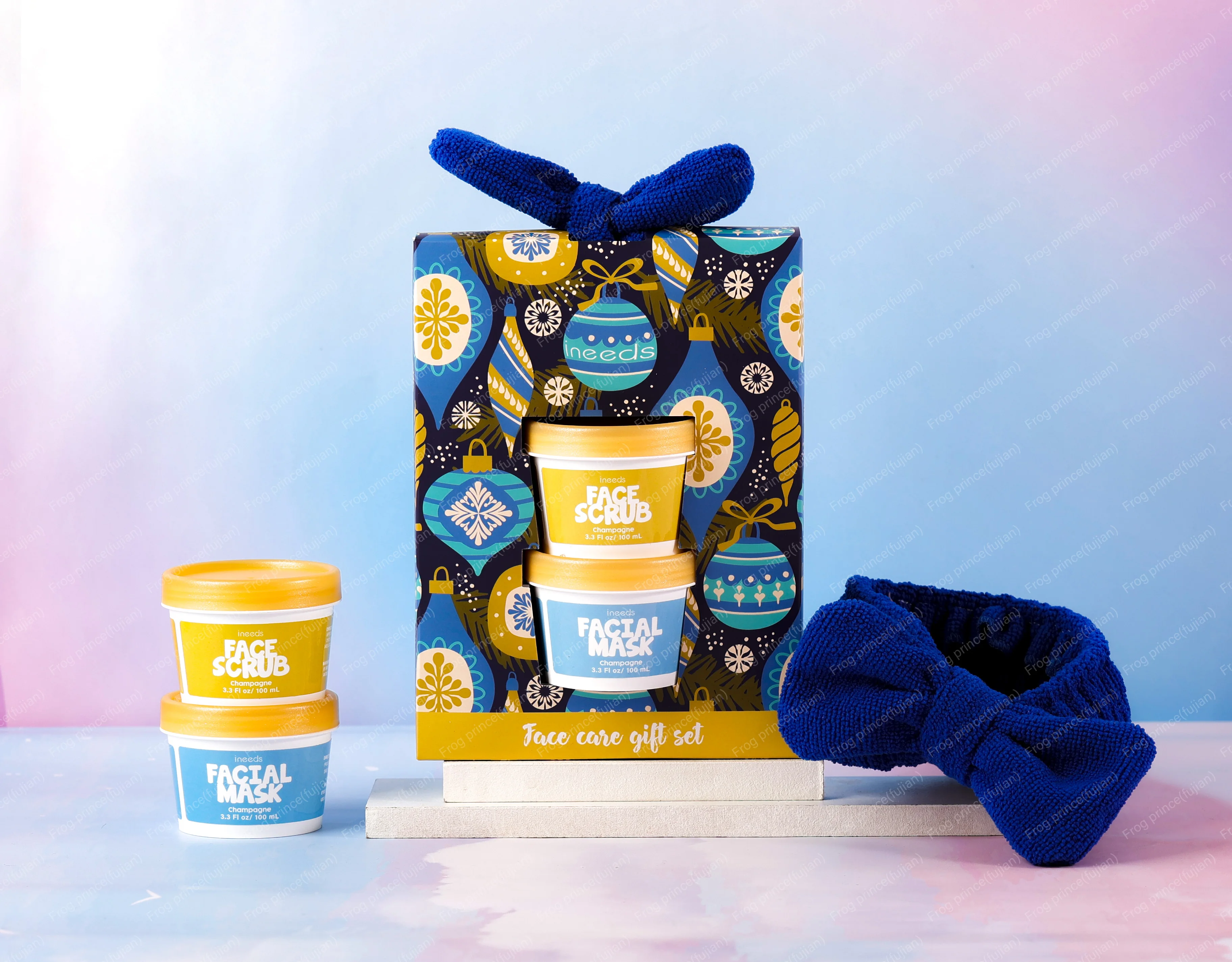 Customized Nourishing Moisturizing Exfoliating Face Scrub Face Jelly Mask Face Care Gift Set with Hairband