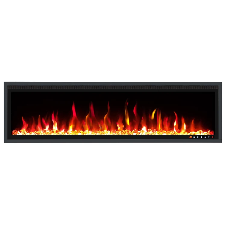 50 inches 3d led decor master fire flame thin frame wall mounted recessed electric fireplace