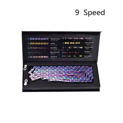 SUMC Rainbow Color Mountain Road Bike Chain 9/10/11/12 Speed Half Hollow Ultralight Bicycle Shifting Chains