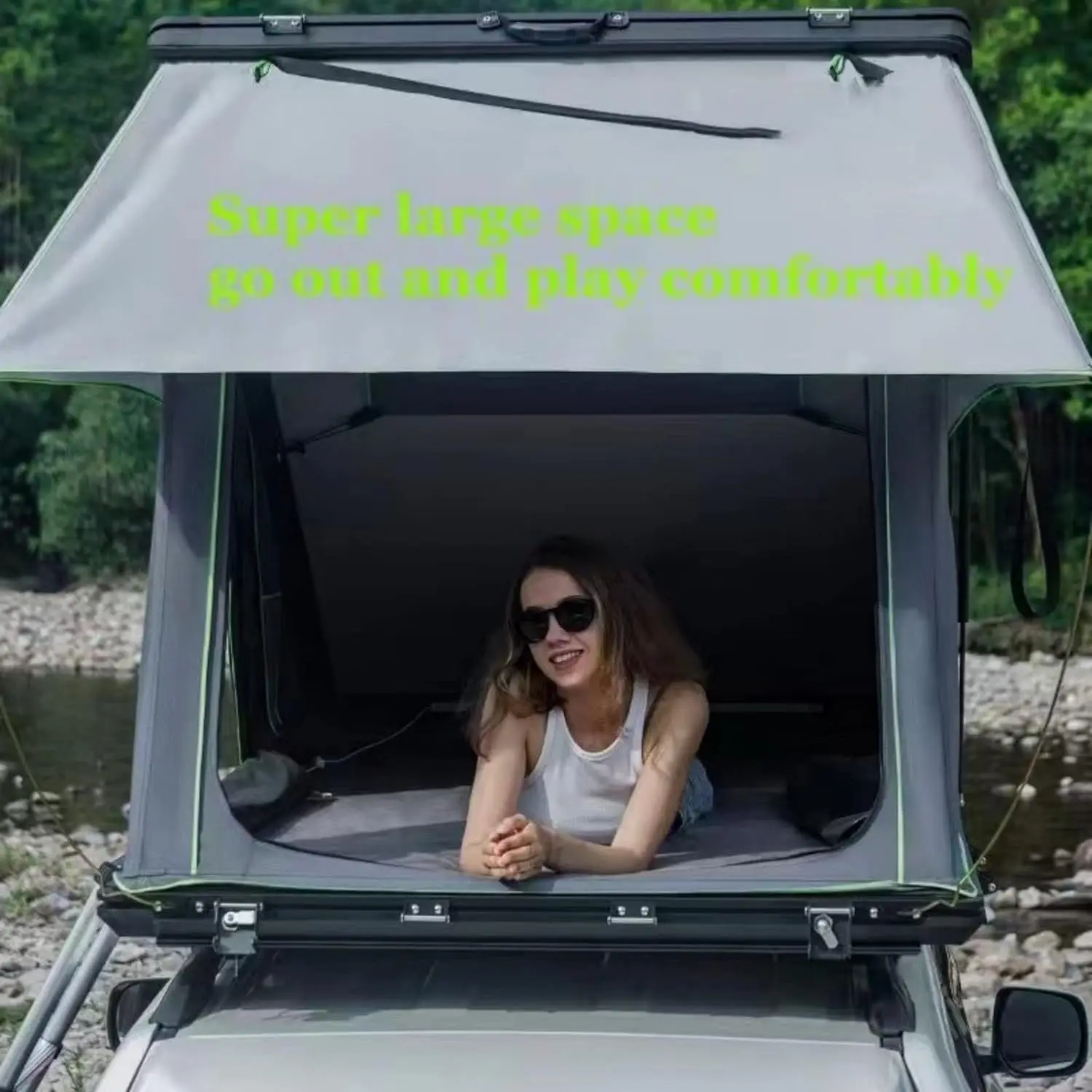 Yescampro Aluminum Alloy Triangle roof Tent Waterproof 2-3 People with Ladder roof Tent