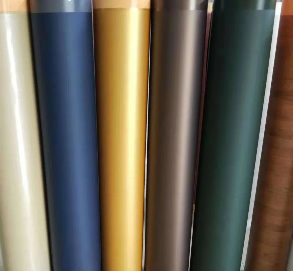 Decorative rigid anti scratch and soft touch PVC film for kitchen cabinet and furniture