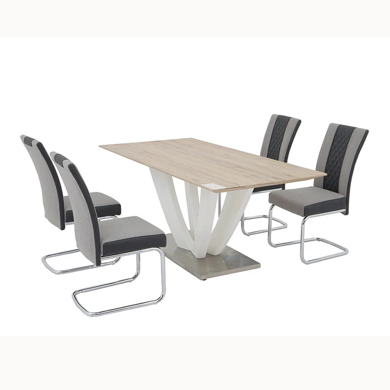 hot sell glass,dining room table and chairs set, dining table with metal leg dining table,white