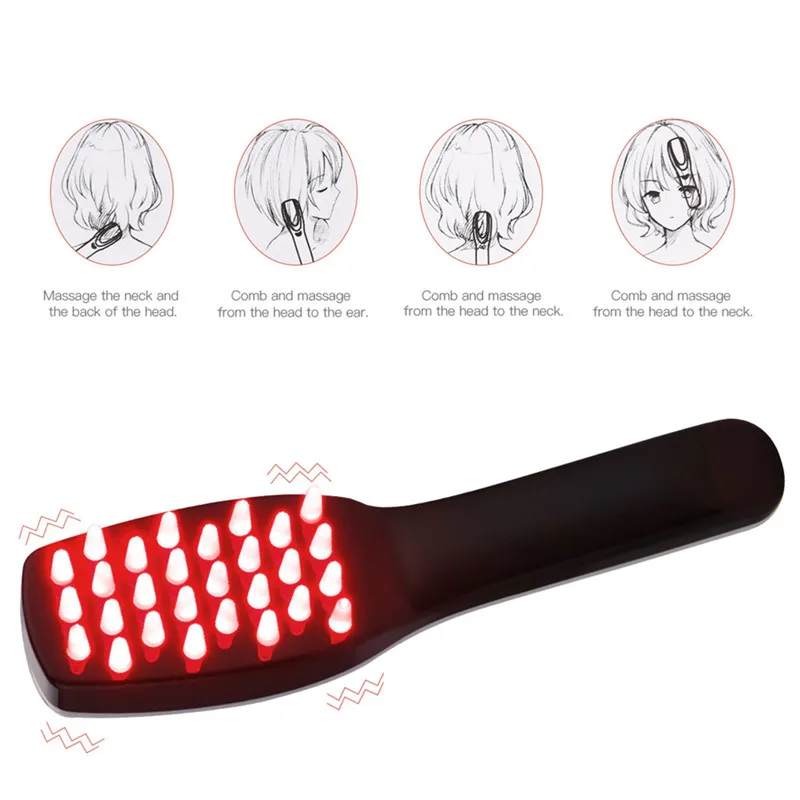 Brush health massage electric comb hair brush hair beauty care custom logo hair growth massage comb for home use