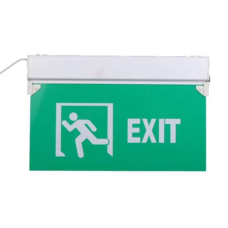 LED Wall Fire Safety Emergency Sign Charging Surface Mounted Exit Sign Emergency Light