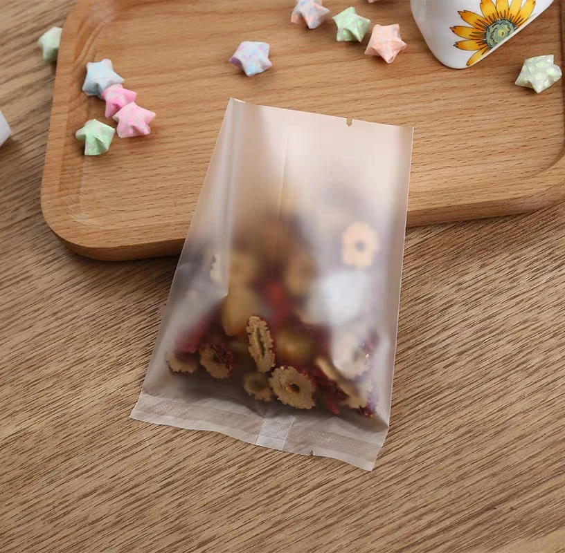 Wholesale Low Price Clear And Frosted Back Seal Bread Plastic Bag