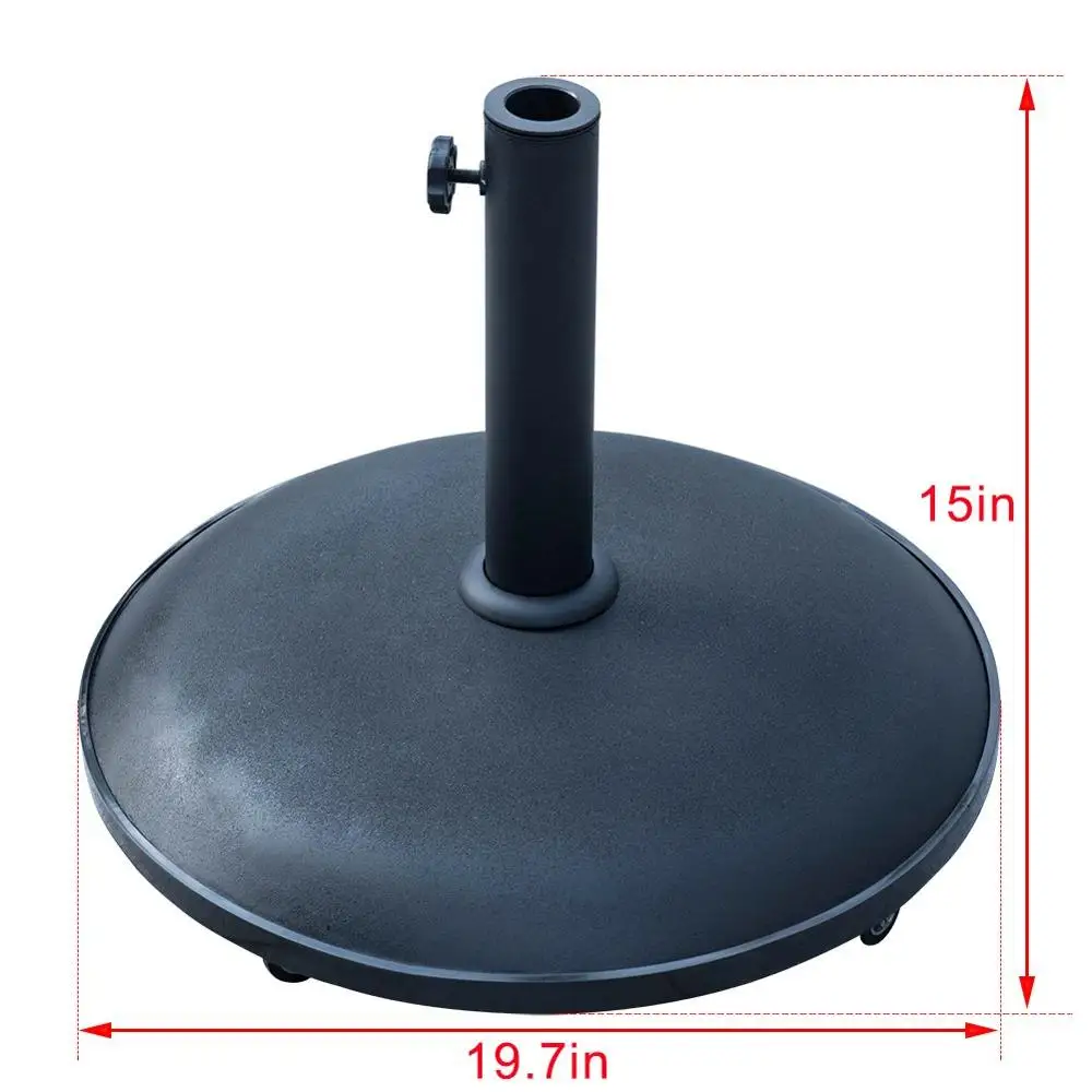 Danlong Hot Selling 55lbs Heavy Duty Stand Concrete Outdoor Patio Umbrella Base with 4 Wheels for Garden Courtyard