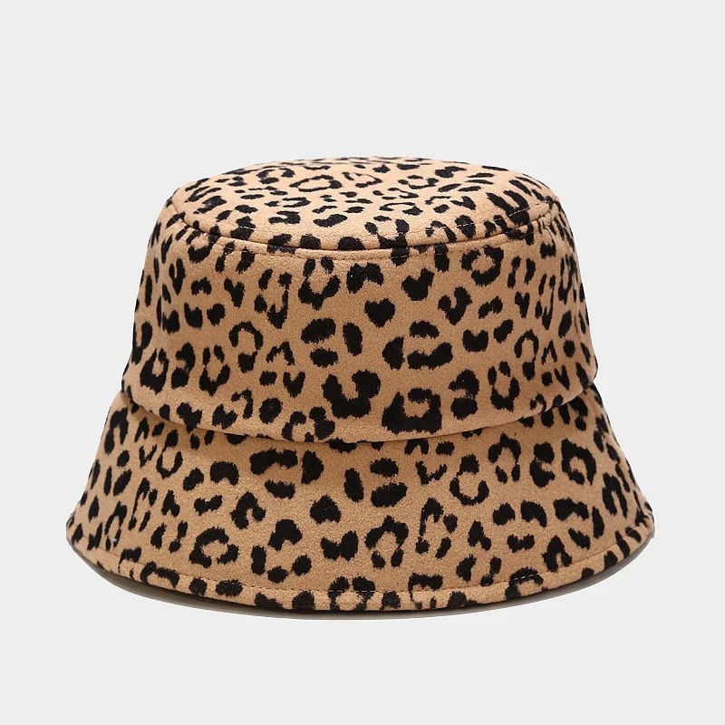 Wholesale autumn winter new felt fisherman hat fashion cow pattern animal print bucket hat warm winter bucket hats