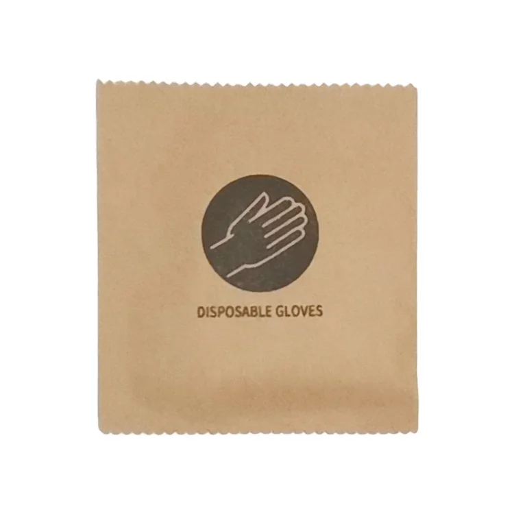 Wholesale Factory Price Kraft Paper Restaurant Individually Packed Food Grade Glove Waterproof Oil Proof Crayfish Pe Glove