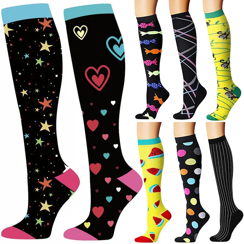 58 Styles Quality Unisex Compression Stockings Cycling Socks Medical Edema, Diabetes, Varicose Veins, Running Compression Socks