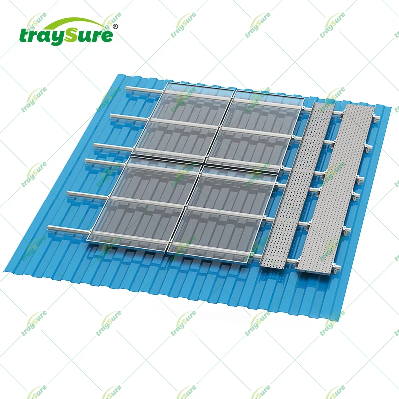 TRAYSURE Rooftop Solar Mounting Clamp Roof Mounting Solar Panel Rail Aluminum Rooftop Solar Panel Roof Mounting System