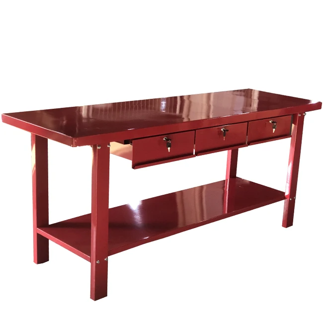 Promotional Top Quality Customized sheet bending services heavy duty metal workbench with three drawers