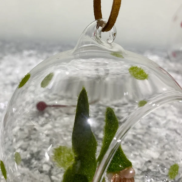 Wholesale Hanging 100mm Glass Ball Terrarium Hand blown Clear Glass Ball with Opening Mouth