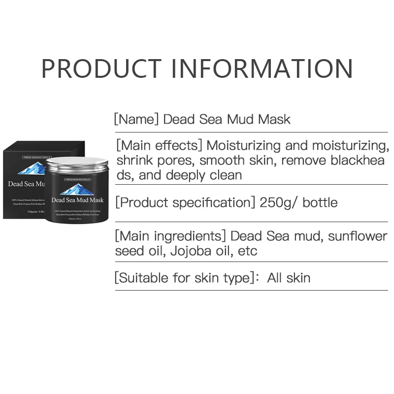 Wholesale Skincare Private Label Natural Clay Facial Mask Volcanic Dead Sea Mud Mask for Face and Body