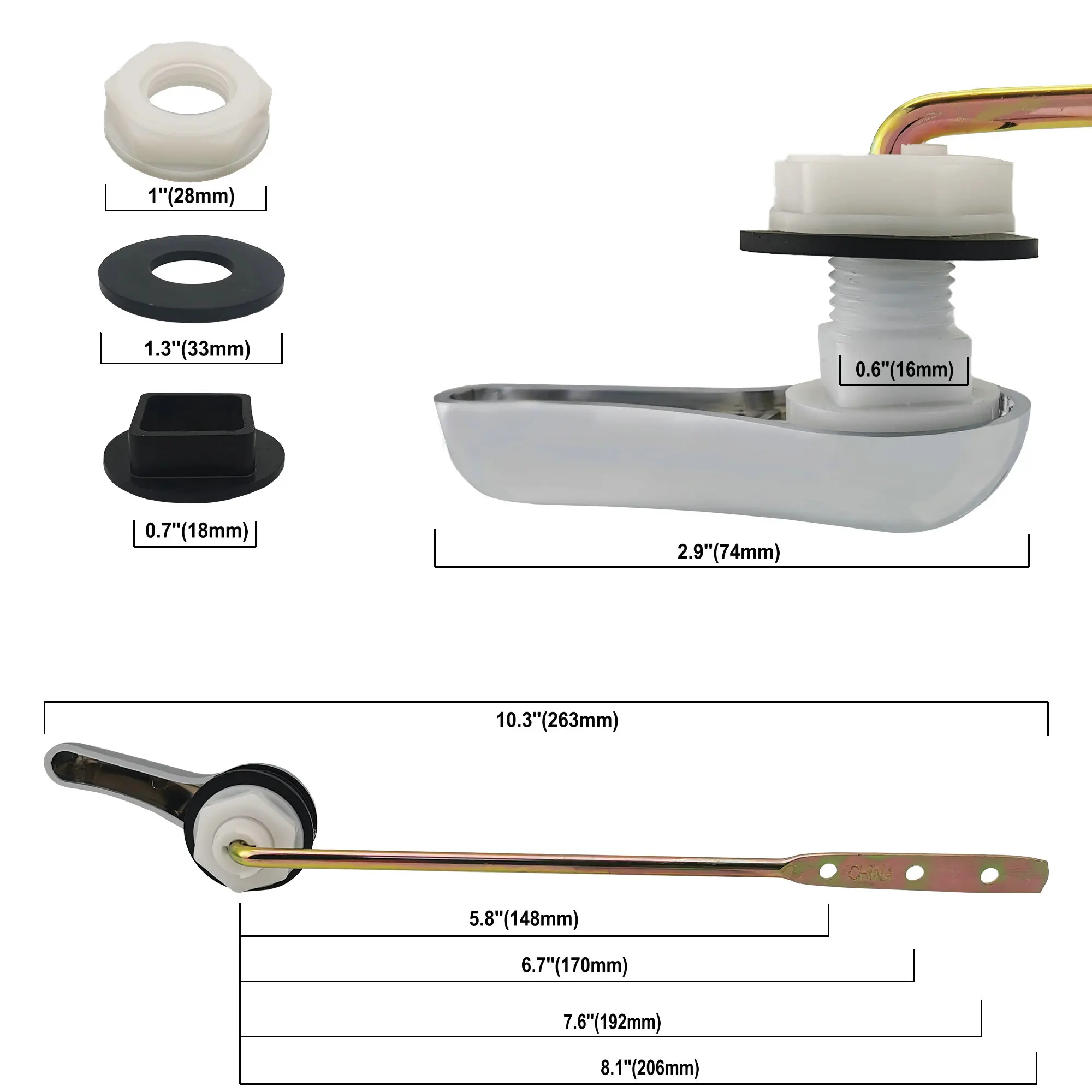 American style  Toilet tank front lever handle-T2304