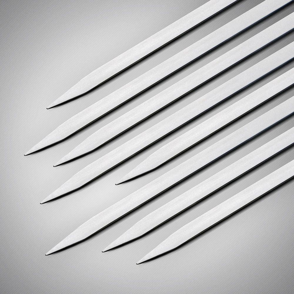 
10 Pieces New 16 Inches 40cm 304 Stainless Steel flat BBQ Skewer Long Metal Grilling Skewer Stick 