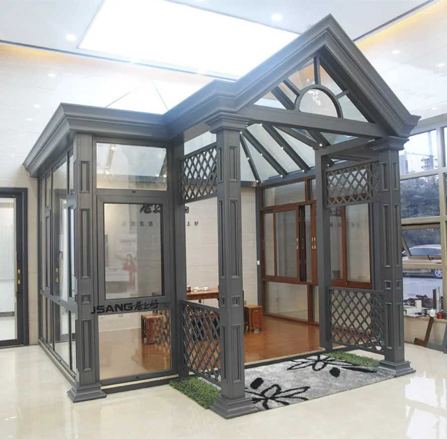 
Aluminum glass solarium sunroom with laminated roof 