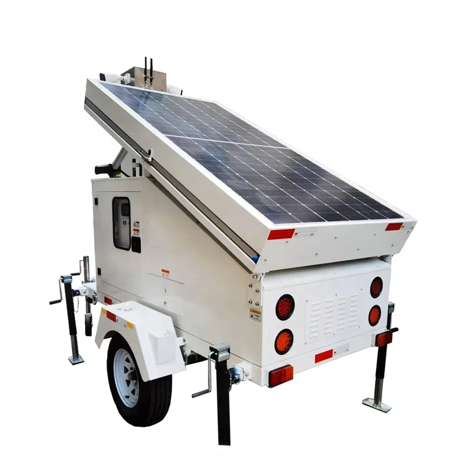 Solar Panel Trailer Power for Outdoor Monitoring Security