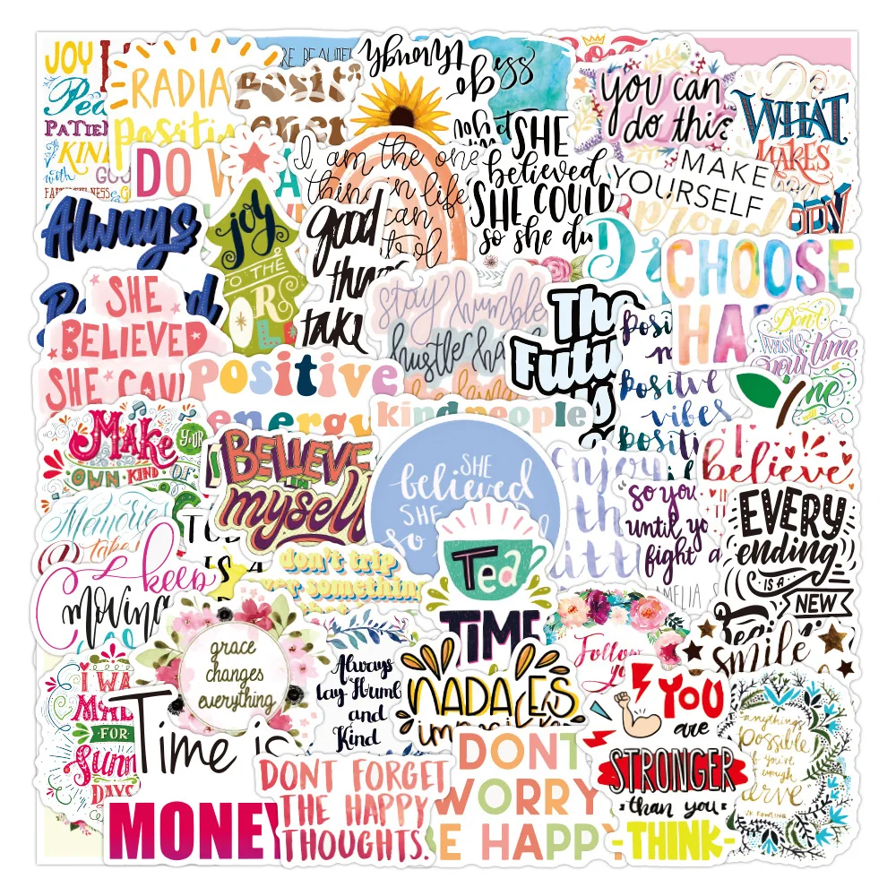 Inspirational Decorative Sticker Trendy Vinyl Waterproof Motivational Positive Sticker for Promotional Daily Life decoration