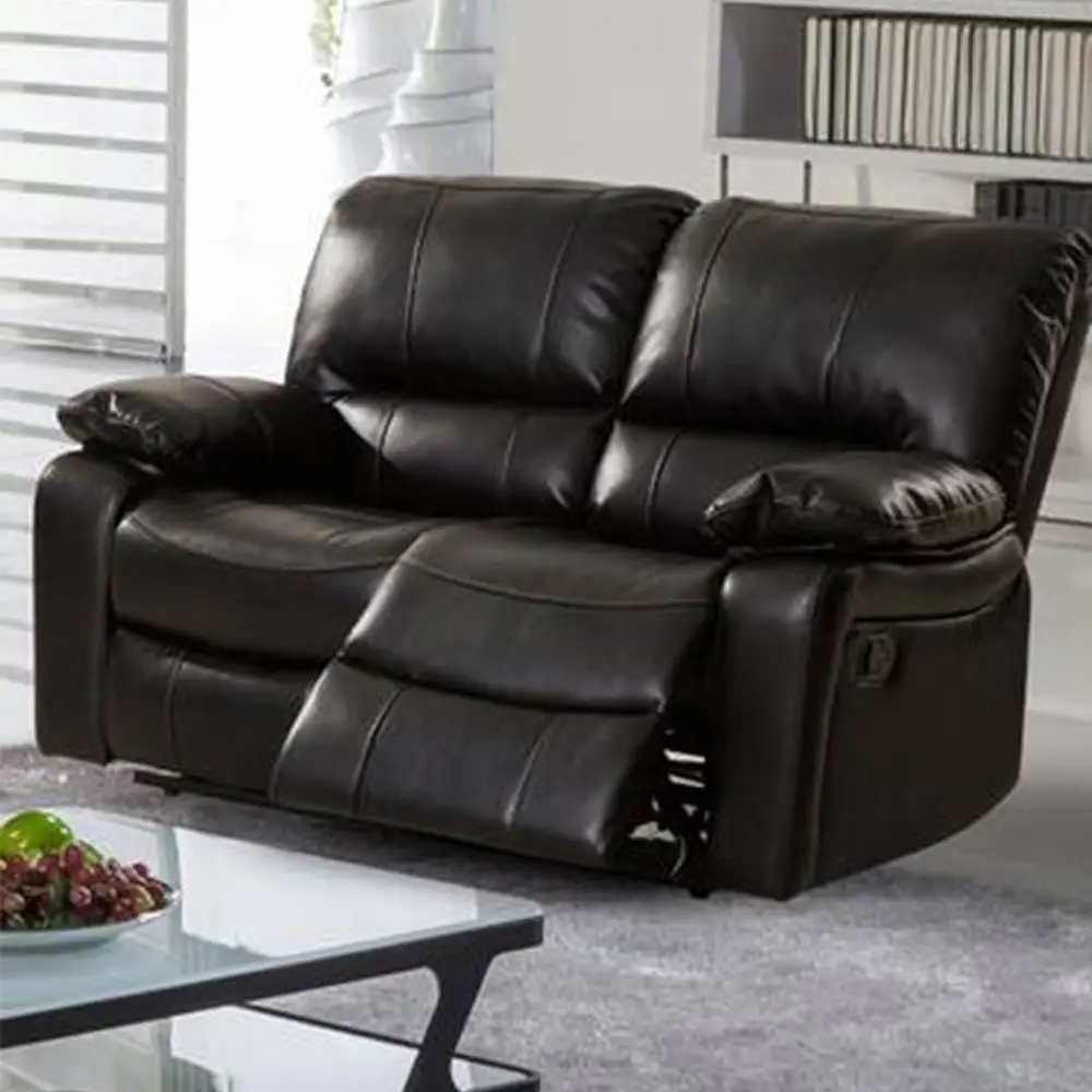XIHAO modern PU Black Dark Brown Leather Manual Sectional Chair Cheers Recliner Sofa Leather