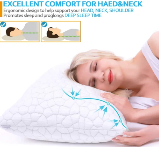 Best Healthy Neck Care Cooling Gel Bamboo Pillows Shredded Memory Foam Bed Pillows With Bamboo Cover