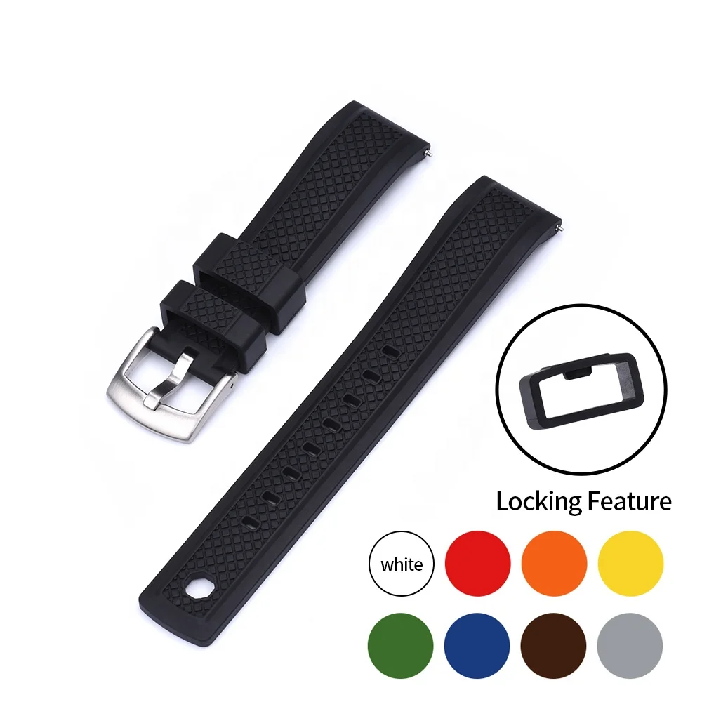 JUELONG Wrist Band Replacement Summit Fkm Rubber Quick Release Watch Strap 20mm 22mm Rubber Watch Strap For Dive Watch