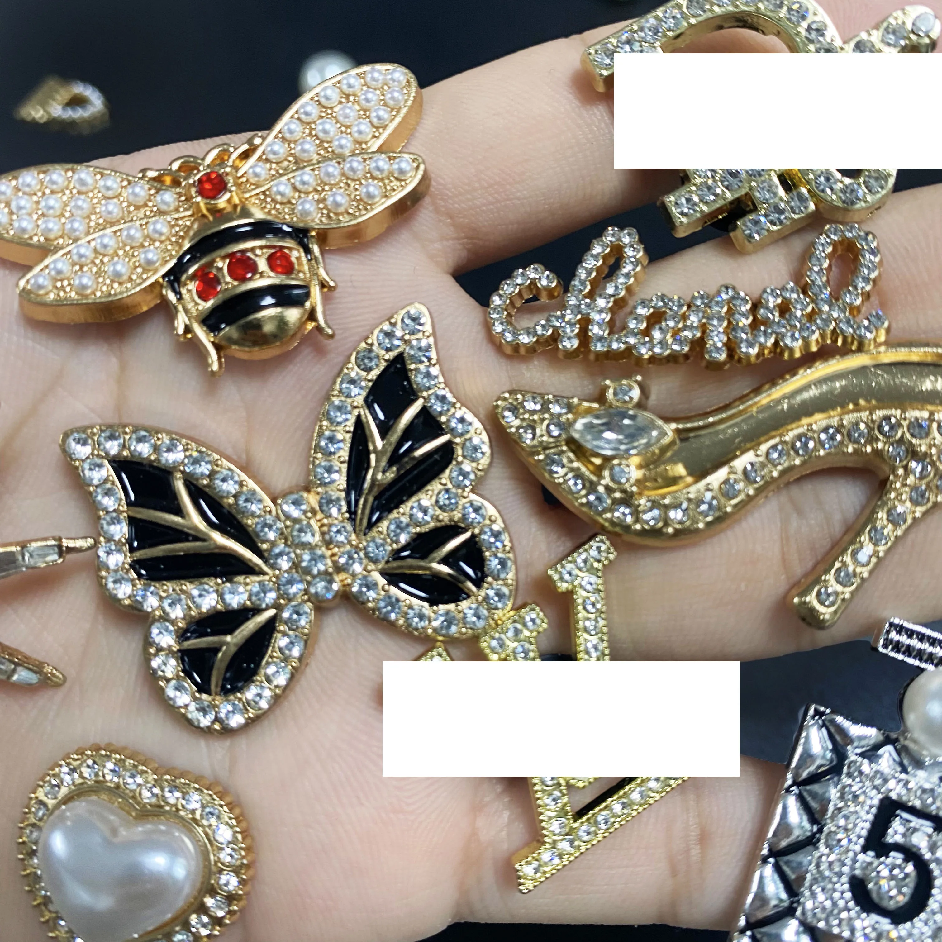 Wholesale Women Diy Designer Crystal shoe charms disigners metal croc shoe charms for clog shoes decoration wholesale