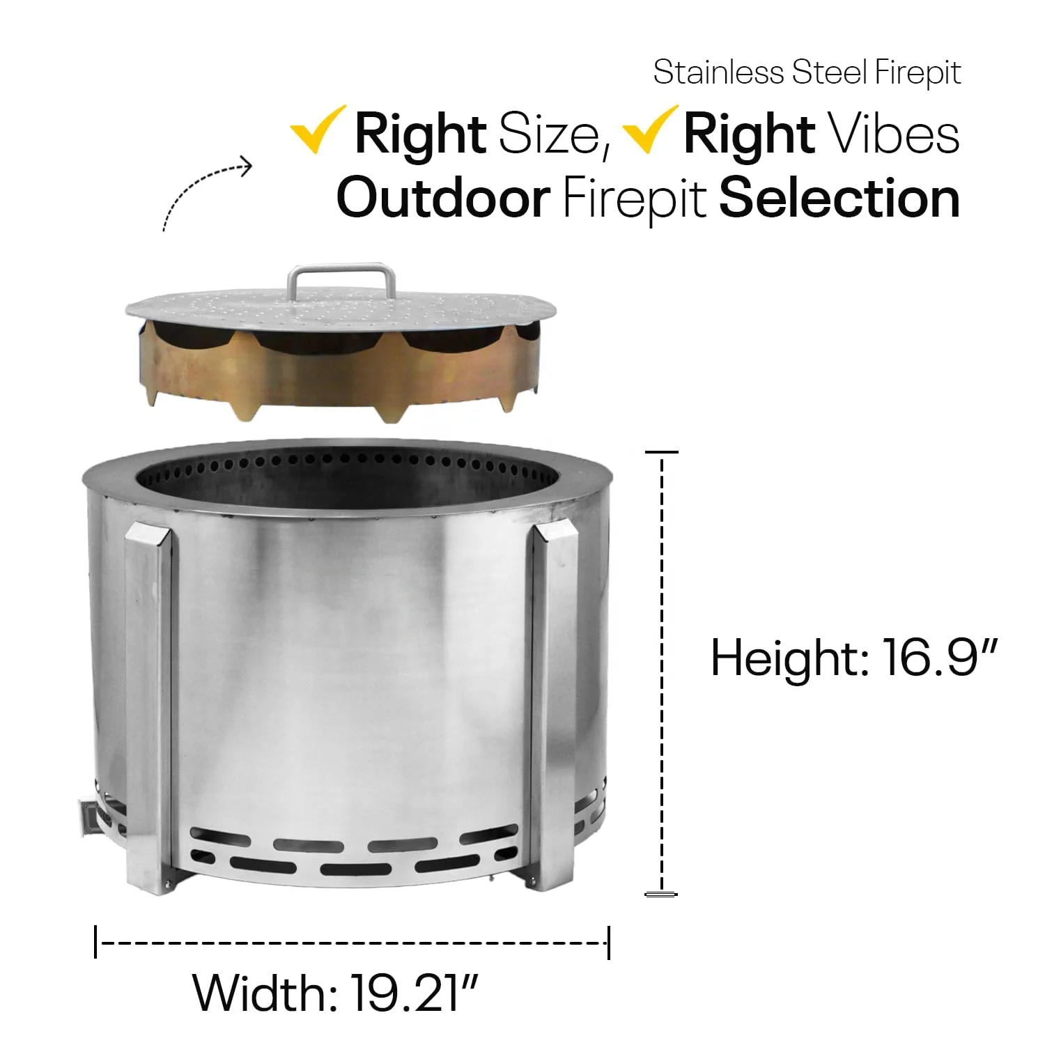 Large stainless steel Outdoor foldable smokeless fire pits