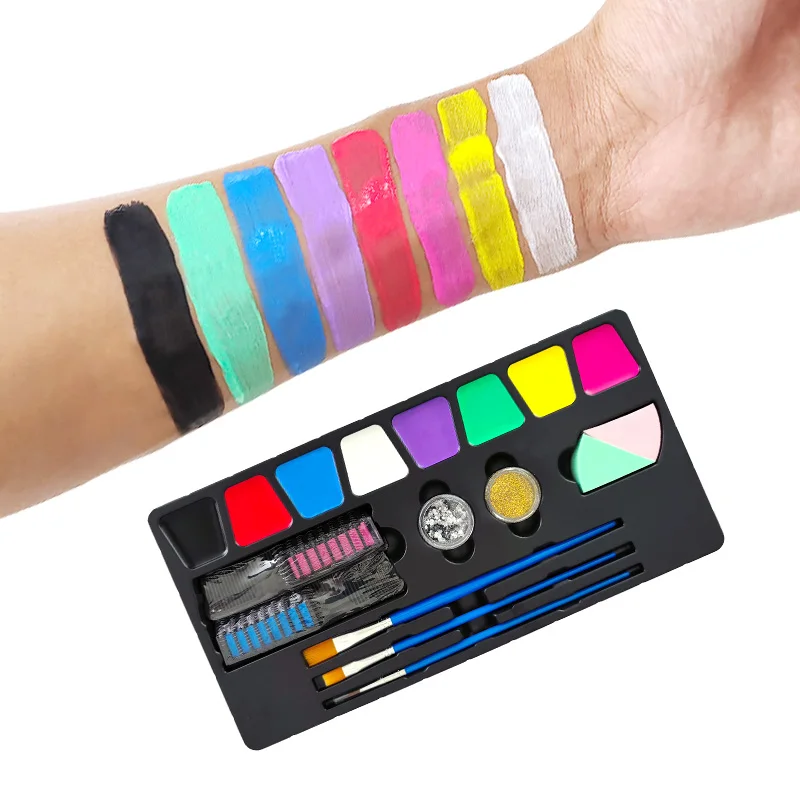 Free Customization Amazon Hot Sale Body Children And Professional Halloween Makeup Set Painting For Kids Palette Face Paint Kit