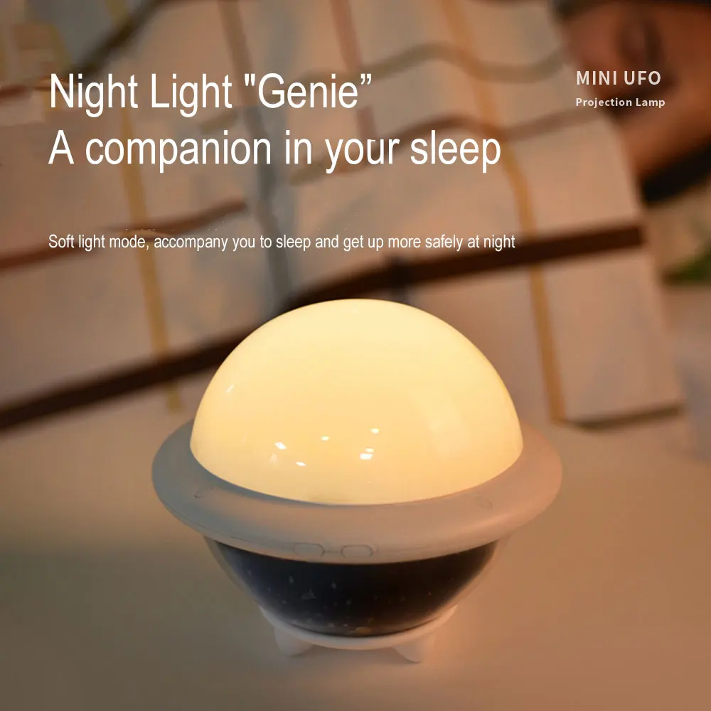 New Cute Decorative Bedroom Small Star Sky Projection Lamp Led Mini Planet Moon UFO Projector Night Light For Kids Room