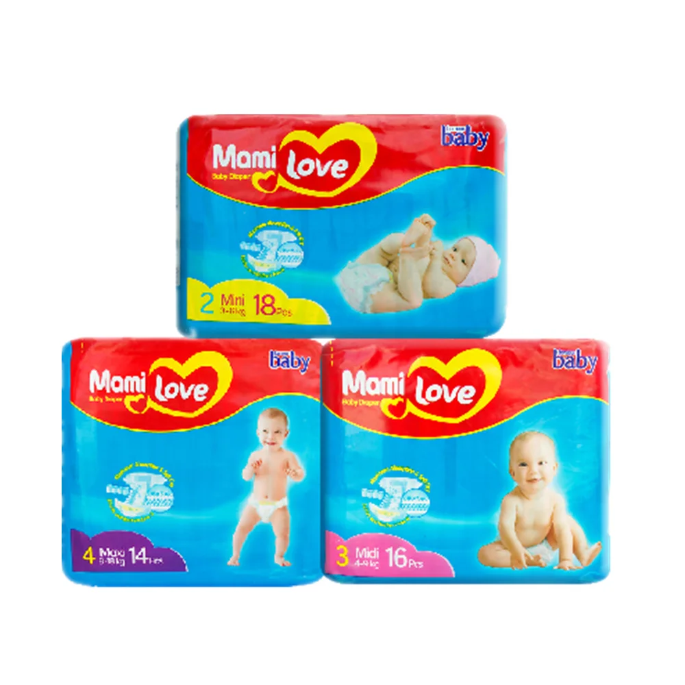 
Toddler Mini Package Nappies Wood Pulp Disposable Baby Diapers 