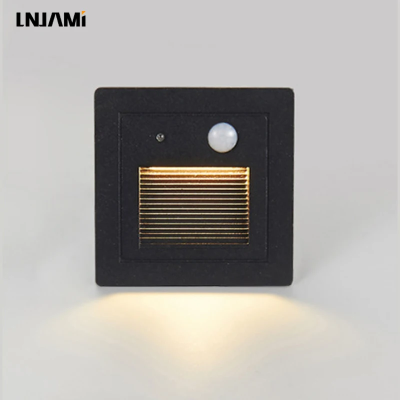 LNJAMI IP65 Waterproof Outdoor Wall Recessed Rectangular LED Step Stair Light For Indoor Outside Stair Case