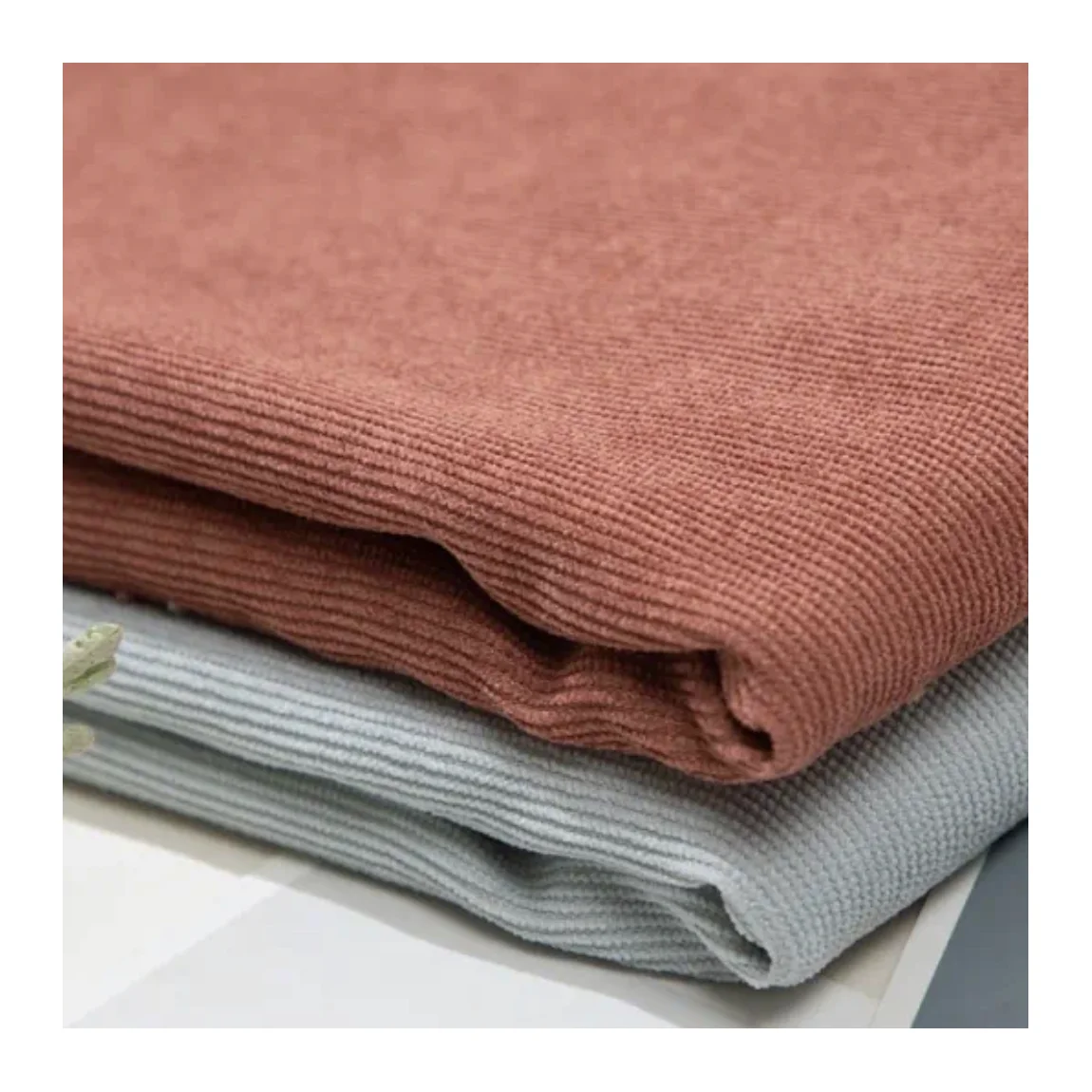 Flock Velvet Fabric Elastic Corduroy Fabric Upholstery for Sofa Factory Price 100% Cotton Customized Woven 100% Polyester 8 Pits