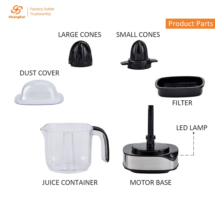 wholesalers blender smart home appliances manual orange juicer hot selling with LED light