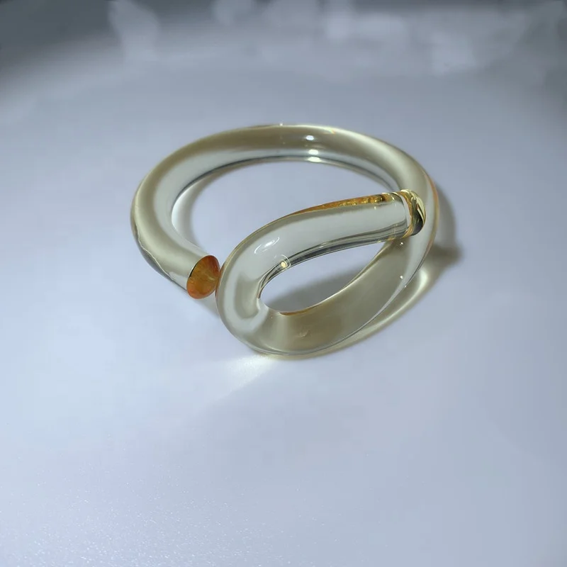 Peichi transparent acrylic resin twisted bangle&bracelet statement party jewelry fluorescence wrap  arm bangles