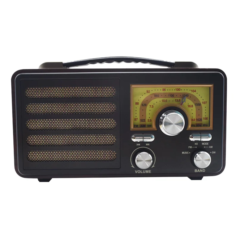 Best sale wireless radio speaker desktop radio vintage FM AM SW 3band Support USB/TF/Mp3 Portable Radios with Backlit compass