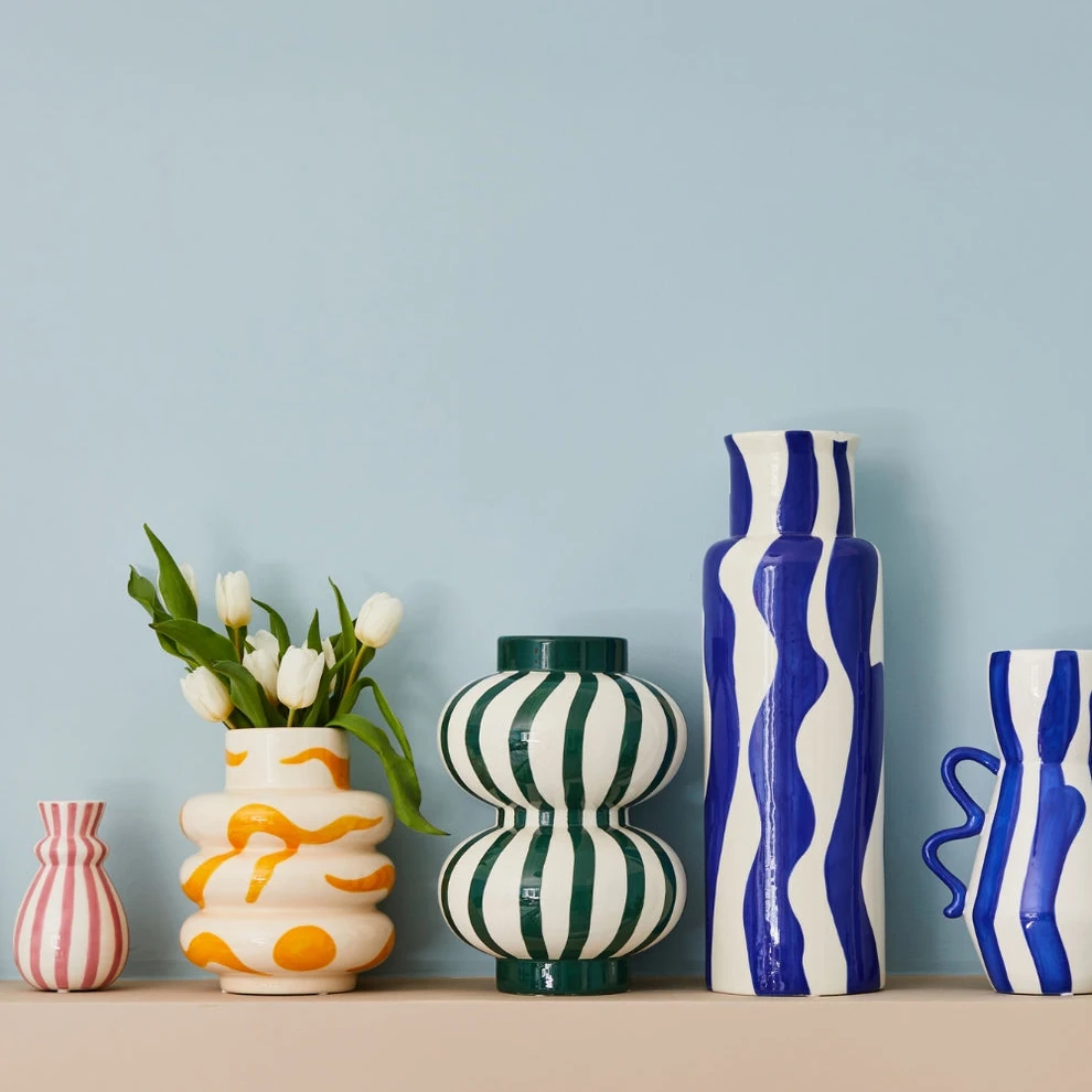 Wholesale flower arrangement vases ornaments tabletop decoration ceramic flower vase for home decor