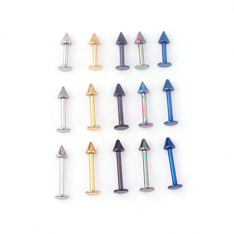 Hot Sell 316L Surgical Stainless Steel  Lip Piercing Jewelry Spike Cone Labret Lip Stud