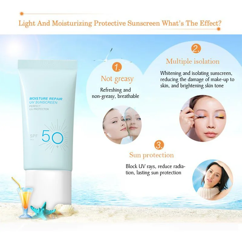 Sunscreen Face Cream Best Uv Protection Waterproof Sunscreen For Sensitive Skin Outdoor Good Quality Sunscreen Spf50