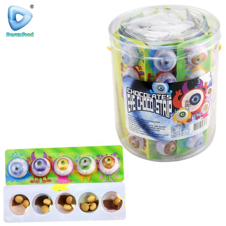 Hot Sale Wholesale Mini Halloween Eyeball Sweet Chocolate With Biscuit