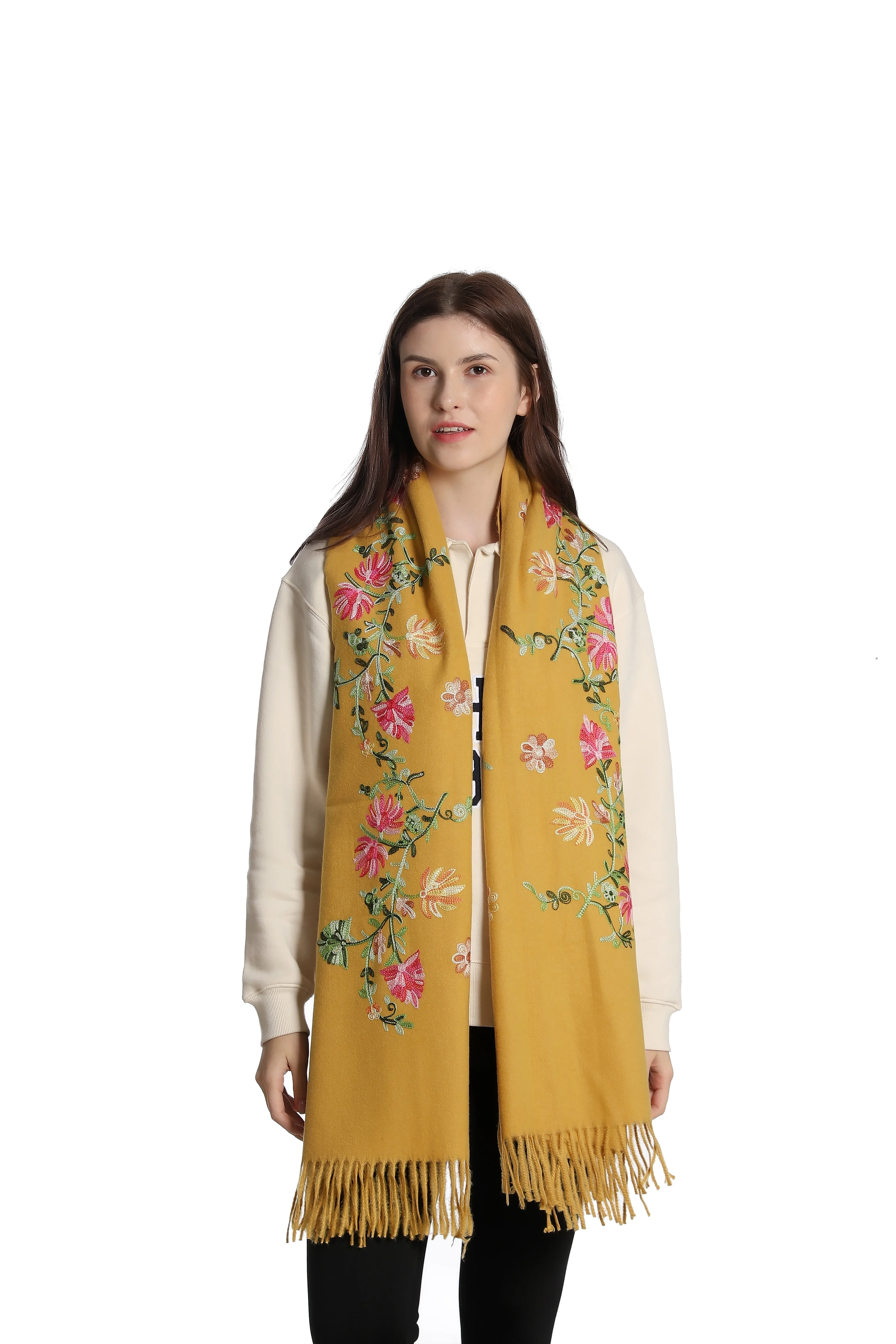 New Premium Wrinkle Cashmere Muslim Scarf Women Blend Double Long Ff Scarf For Women